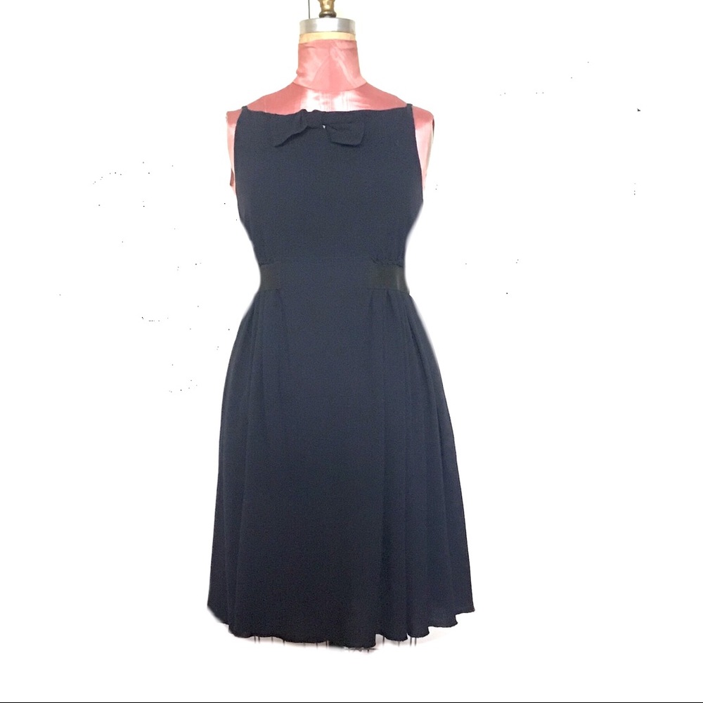 Cesare Fabbri Gabardine Dress w/grosgrain sash -4